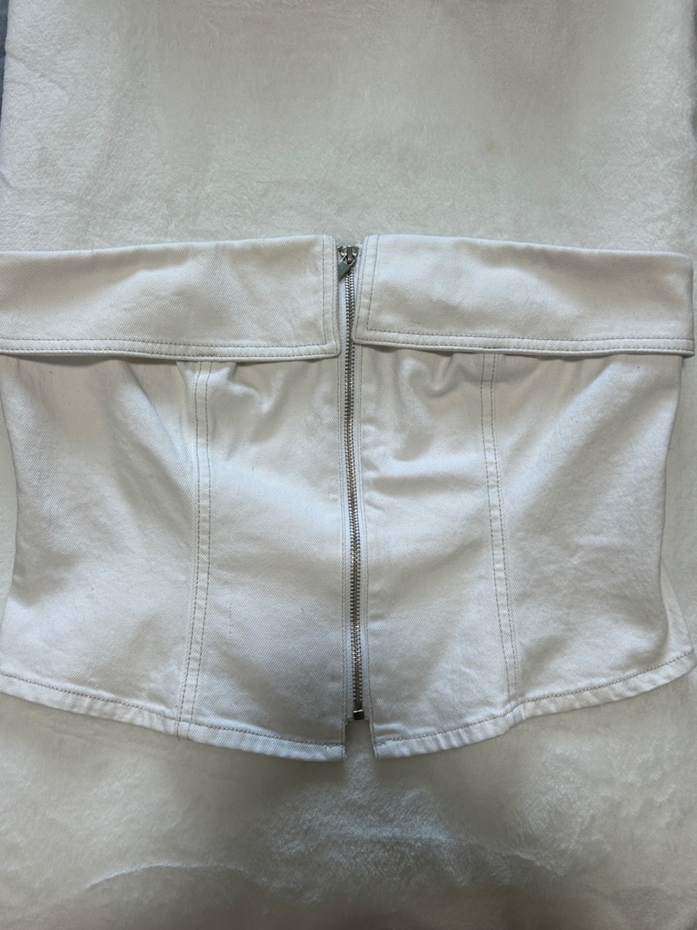 wild fable White Strapless Zip-Front Bustier